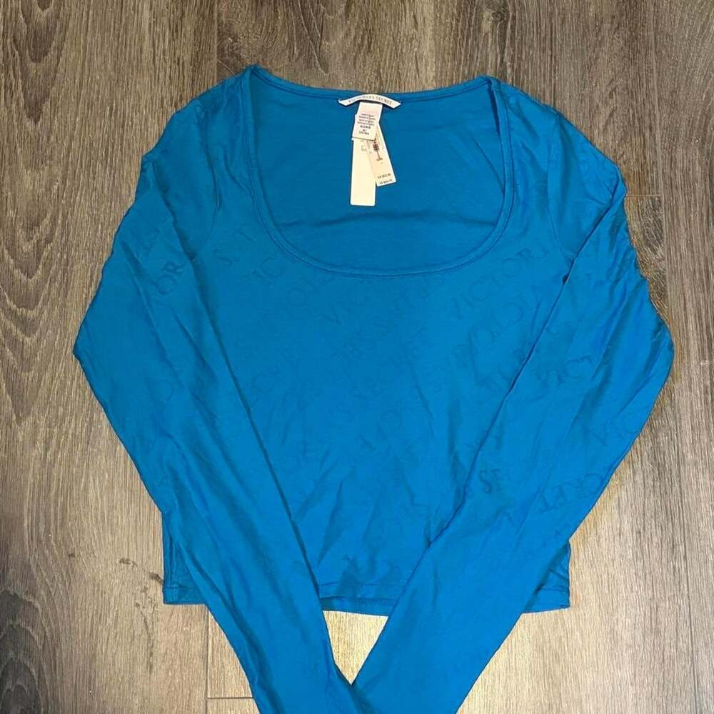 Victoria's Secret Women's Blue Crop-top